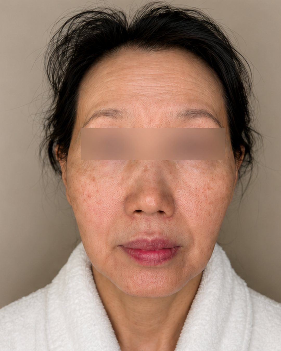 Before Facial Muscle Conditioning and RF treatment at Chez Moi de Beaute